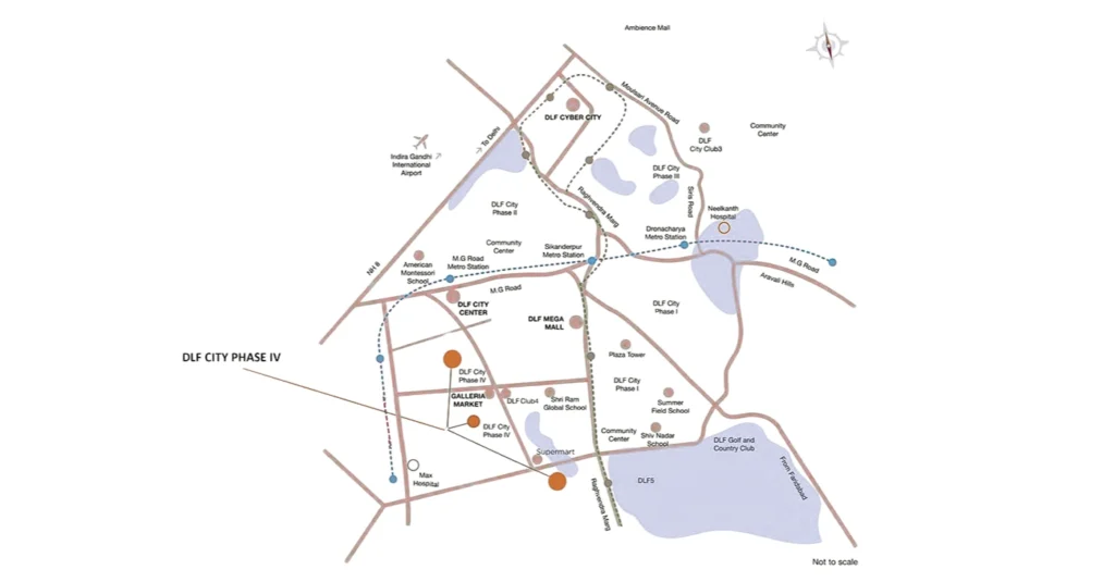 Dlf Alameda in Gurgaon map