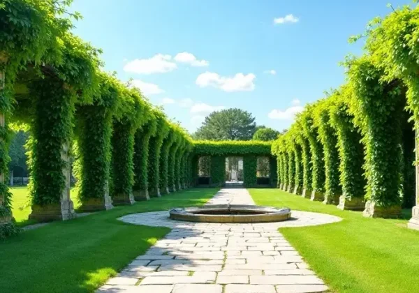 Lush Green Arched Pathway at DLF Alameda